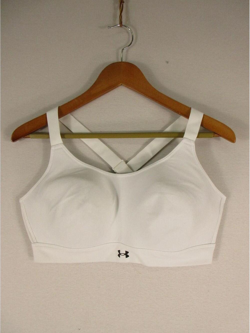 Under Armour Sports Bra Womens XL White High Support Crossback Molded Cups